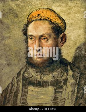 Portrait d'un homme à la barbe et au chapeau, 1506 par Hans Burgkmair l'aîné (1473–1531) est un peintre allemand et un graveur de bois.Allemand, Allemagne, Banque D'Images