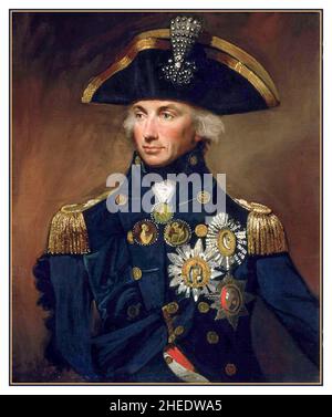 L'amiral Horatio Nelson, Portait in Oils par l'artiste 'Lemuel Francis Abbott' 1st le vicomte Nelson, 1st le duc de Bronté, KB, également connu sous le nom d'amiral Nelson, était officier du drapeau britannique dans la Marine royale.-amiral Sir Horatio Nelson, 1758-1805 peinture à l'huile 1799 l'artiste Lemuel Francis Abbott (1760–1802) Banque D'Images