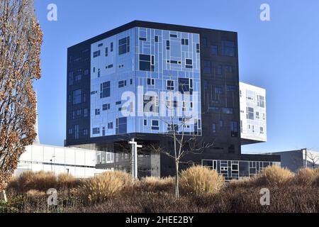 WU (Wirtschaftsuniversität Wien) Université d'économie et de commerce, bâtiment de l'Académie exécutive à Vienne, Autriche. Banque D'Images