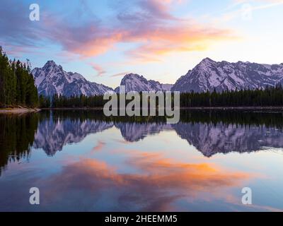 Coulter Lake dans le parc national de Grand Teton, Wyoming, États-Unis. Banque D'Images