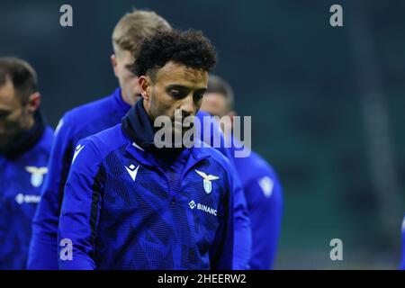 Felipe Anderson de SS Lazio regarde pendant la série Un match de football 2021/22 entre FC Internazionale et SS Lazio au stade Giuseppe Meazza, Mila Banque D'Images