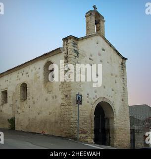 URI, Sardaigne, Italie.Église Santa Croce Banque D'Images
