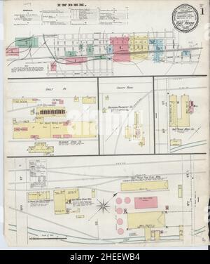 Sanborn carte d'assurance-incendie de fort Payne, comté de Dekalb, Alabama. Banque D'Images