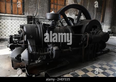 Henequen machine Room, Machinery, à l'Hacienda Yaxcopoil, Yucatan Mexique Banque D'Images