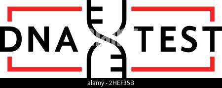 logo simple de test d'adn à ligne mince Illustration de Vecteur