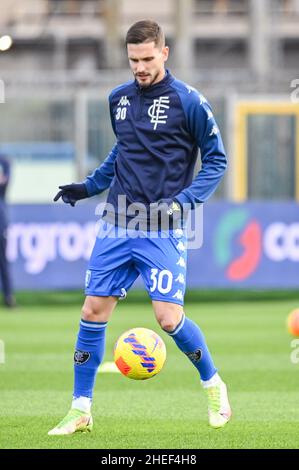 Empoli, Italie.09th janvier 2022.Petar Stojanovic (Empoli) pendant Empoli FC vs US Sassuolo, football italien série A match à Empoli, Italie, janvier 09 2022 crédit: Independent photo Agency/Alamy Live News Banque D'Images