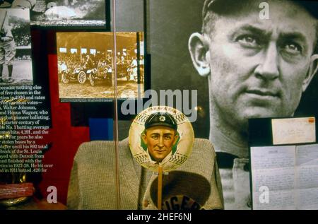 Exposition sur le grand Ty Cobb de baseball au Baseball Hall of Fame de Cooperstown, New York Banque D'Images