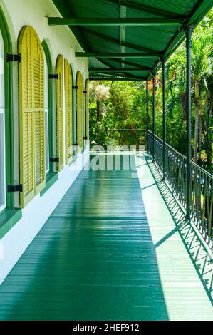 Key West, maison d'Ernest Heminway, Veranda Banque D'Images