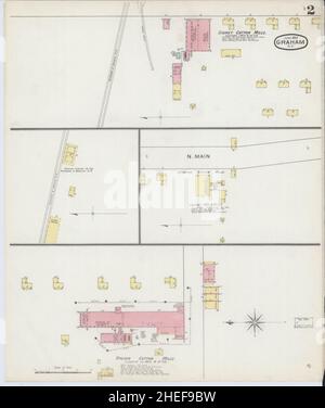 Sanborn carte d'assurance-incendie de Graham, comté d'Alamance, Caroline du Nord. Banque D'Images