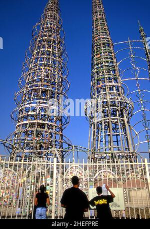 Les Watts Towers de Los Angeles, Californie Banque D'Images