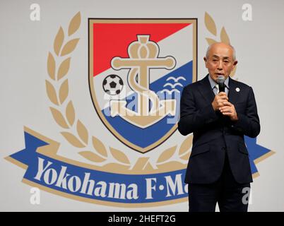 Kanagawa, Japon.9th janvier 2022.Ryoji Kurosawa (F.Marinos), Yokohama F Marinos équipe football/football : 2022 Yokohama F Marinos Nouvelle présentation de l'équipe au Nissan Hall à Kanagawa, Japon .Credit: AFLO/Alay Live News Banque D'Images