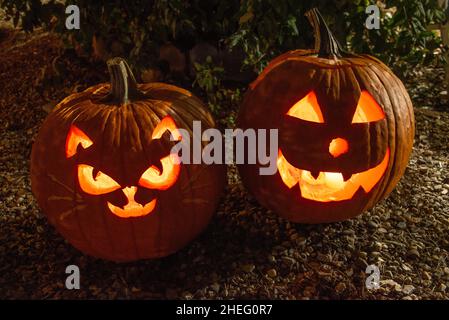 Lanternes Jack o' Halloween Banque D'Images