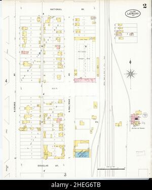 Sanborn carte d'assurance incendie de Las Vegas, comté de San Miguel, Nouveau-Mexique. Banque D'Images