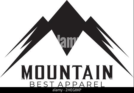 Logo de montagne incorporé avec vecteur lettre M. Illustration de Vecteur