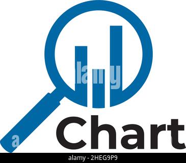 Logo vectoriel Chart Trader avec loupe Illustration de Vecteur
