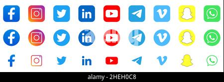 Logo populaire sur les réseaux sociaux Illustration de Vecteur