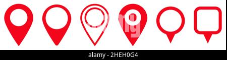 Ensemble d'icônes rouges du schéma PIN Illustration de Vecteur