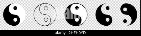 Icônes Yin Yang Illustration de Vecteur