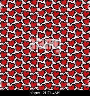 Motif coeur sans couture avec contours en relief pour les Saint-Valentin.Utilisation pour les imprimés textiles, la conception de tissu également sur les printables comme les cartes de vœux, les cadeaux Illustration de Vecteur