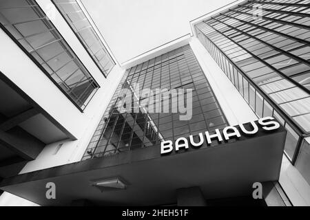 L'architecture du Bauhaus à l'École de Design à Dessau, Allemagne Banque D'Images