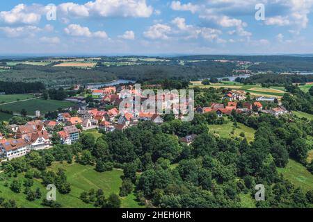 Absberg-Seespitz, centre du lac sur le lac Brombach Banque D'Images