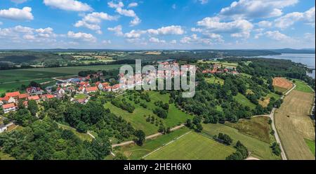 Absberg-Seespitz, centre du lac sur le lac Brombach Banque D'Images