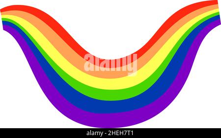 Voici une illustration d'un arc-en-ciel qui se plie et s'étire Illustration de Vecteur