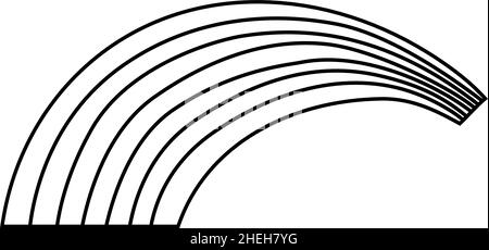 Voici une illustration d'un arc-en-ciel qui se plie et s'étire Illustration de Vecteur