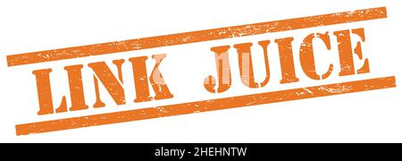 LIER LE TEXTE DE JUS sur le timbre orange rectangle grungy vintage. Banque D'Images