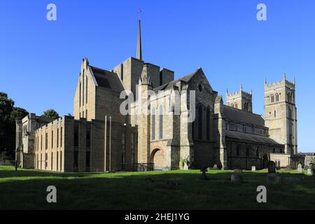 L'église du Prieuré de notre-Dame et St Cuthbert, ville de Worksop, Notinghamshire, Angleterre, Royaume-Uni Banque D'Images