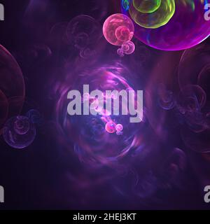Arrière-plan fractal abstrait multicolore.Violet et rose Banque D'Images
