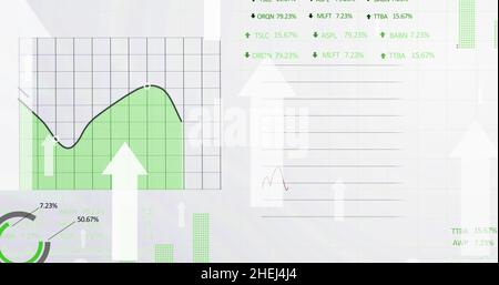 Image des flèches sur le traitement des données financières Banque D'Images