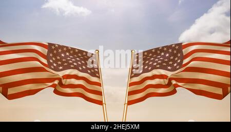 Image du texte de la journée de Martin luther King sur les drapeaux américains Banque D'Images