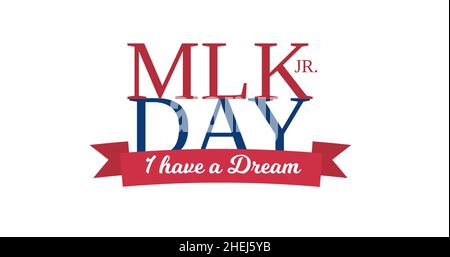 Image du texte du joyeux martin luther King Day sur fond blanc Banque D'Images