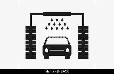 Icône de vecteur de lavage de voiture isolée sur fond blanc. Illustration de Vecteur