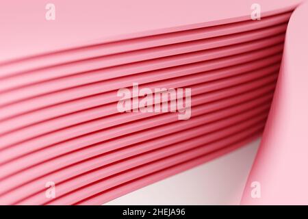 3d illustration d'une bande stéréo de différentes couleurs.Rayures géométriques similaires aux vagues.Motif de lignes de croisement rose phosphorescent abstrait Banque D'Images