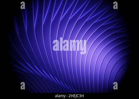 3d illustration d'une bande stéréo de différentes couleurs.Rayures géométriques similaires aux vagues.Motif de lignes de croisement bleu abstrait Banque D'Images