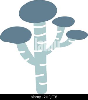 Adorable baobab arbre clipart vecteur.Élément dessiné à la main de style scandinave.Formes géométriques simples inspirées de la nature, illustration texturée Illustration de Vecteur