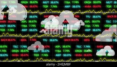 Image des flèches sur le traitement des données financières Banque D'Images