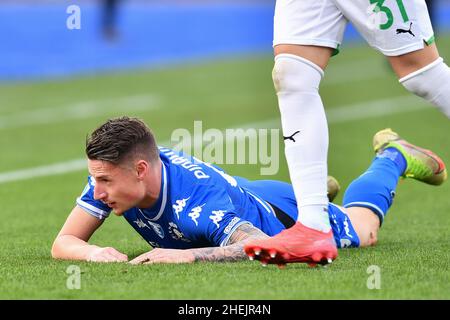 Empoli, Italie.09th janvier 2022.Andrea Pinamonti (Empoli) pendant Empoli FC vs US Sassuolo, football italien série A match à Empoli, Italie, janvier 09 2022 crédit: Independent photo Agency/Alamy Live News Banque D'Images