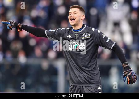 Empoli, Italie.09th janvier 2022.Guglielmo Vicario (Empoli) pendant Empoli FC vs US Sassuolo, football italien série A match à Empoli, Italie, janvier 09 2022 crédit: Agence de photo indépendante/Alamy Live News Banque D'Images