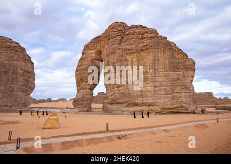 Célèbre Elephant Rock à Al Ula, Arabie Saoudite Banque D'Images