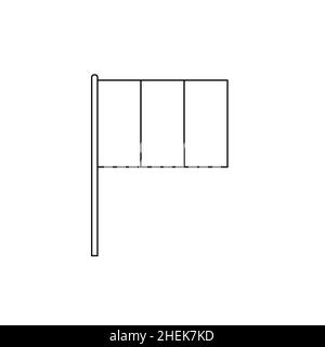 Drapeau vertical à contour noir sur l'Italie ou la France.Icône de vecteur de ligne mince Illustration de Vecteur