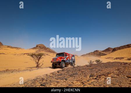 522 de Groot Richard (nld), Hulsebosch Jan (nld), Laan Mark (nld), pompiers Dakar Team, Iveco Magirus 4x4 DRNL, T5 FIA Camion, action pendant la phase 9 du Dakar Rally 2022 autour de Wadi ad Dawasir, le 11th 2022 janvier à Wadi ad Dawasir,Arabie Saoudite - photo Frédéric le Floch / DPPI Banque D'Images