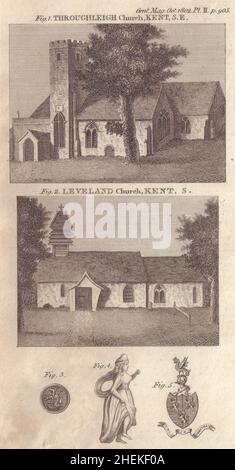 St Michael & All Angels, Throwley, Kent.Église Saint-Laurent Leaveland, Kent 1802 Banque D'Images