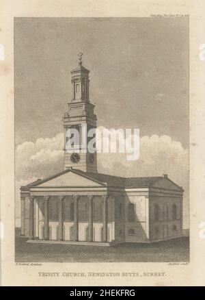 Église Sainte-Trinité, Newington.Trinity Church Square, imprimé Southwark 1825 Banque D'Images
