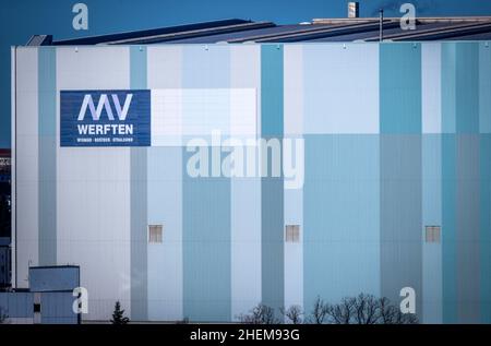 Wismar, Allemagne.06th janvier 2022.La salle de construction navale de MV Werften.Credit: Jens Büttner/dpa-Zentralbild/ZB/dpa/Alay Live News Banque D'Images