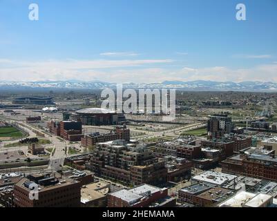 Vue sur l'horizon urbain de Denver, Colorado, États-Unis Banque D'Images