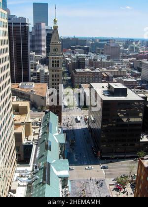 Vue sur l'horizon urbain de Denver, Colorado, États-Unis Banque D'Images