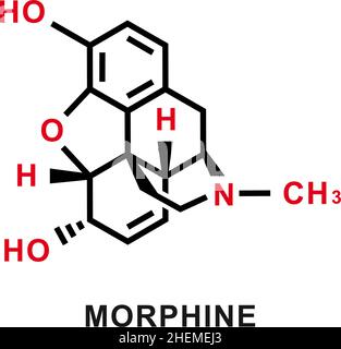 Formule chimique morphine.Structure moléculaire chimique de la morphine.Illustration vectorielle Illustration de Vecteur